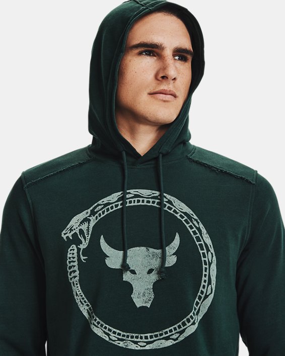 Men's Project Rock Terry Snake Hoodie in Green image number 3